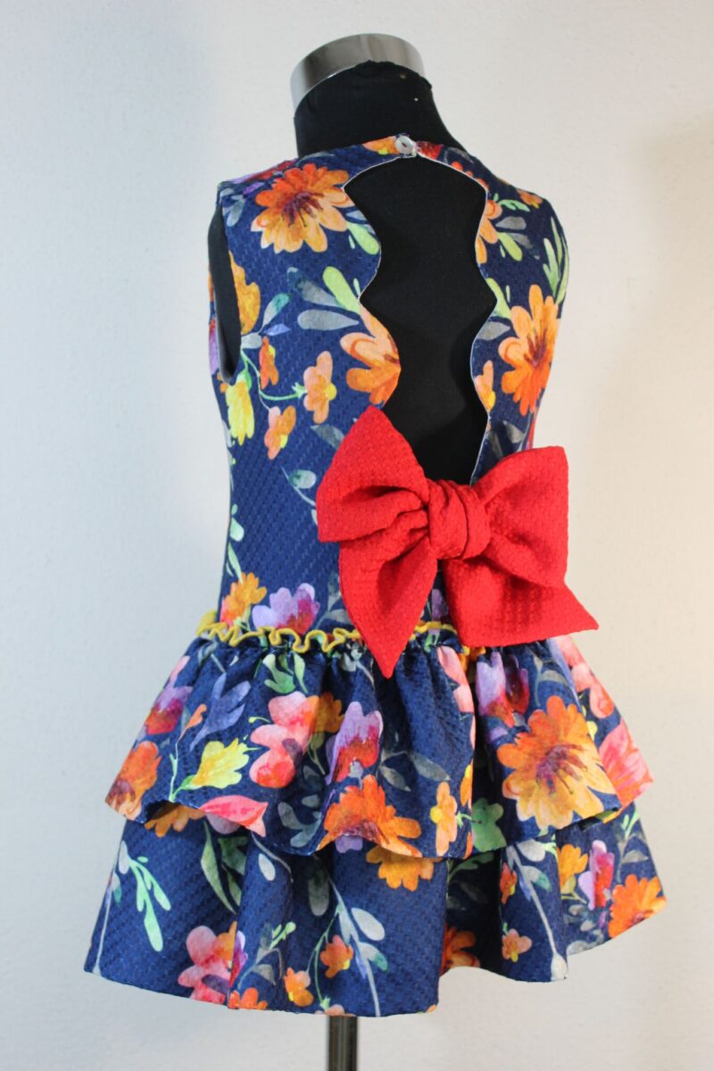 Rochie bleumarin cu flori Basmarti - imagine 2