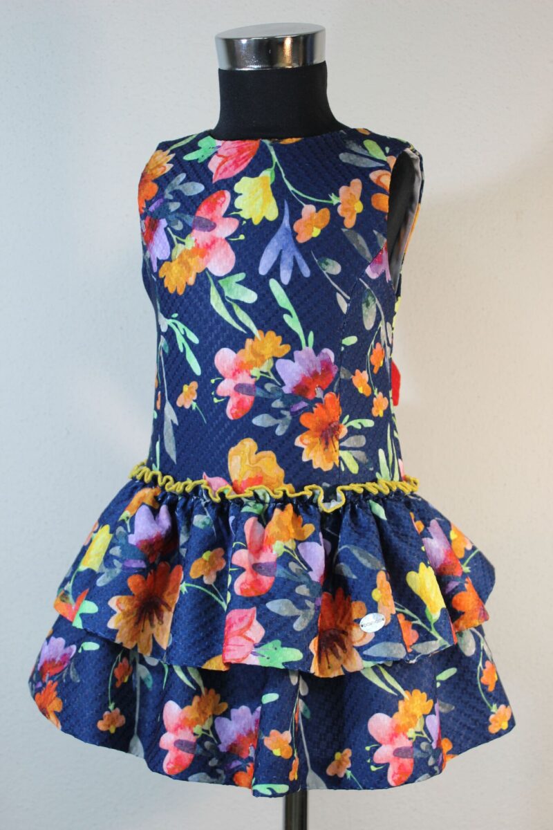 Rochie bleumarin cu flori Basmarti