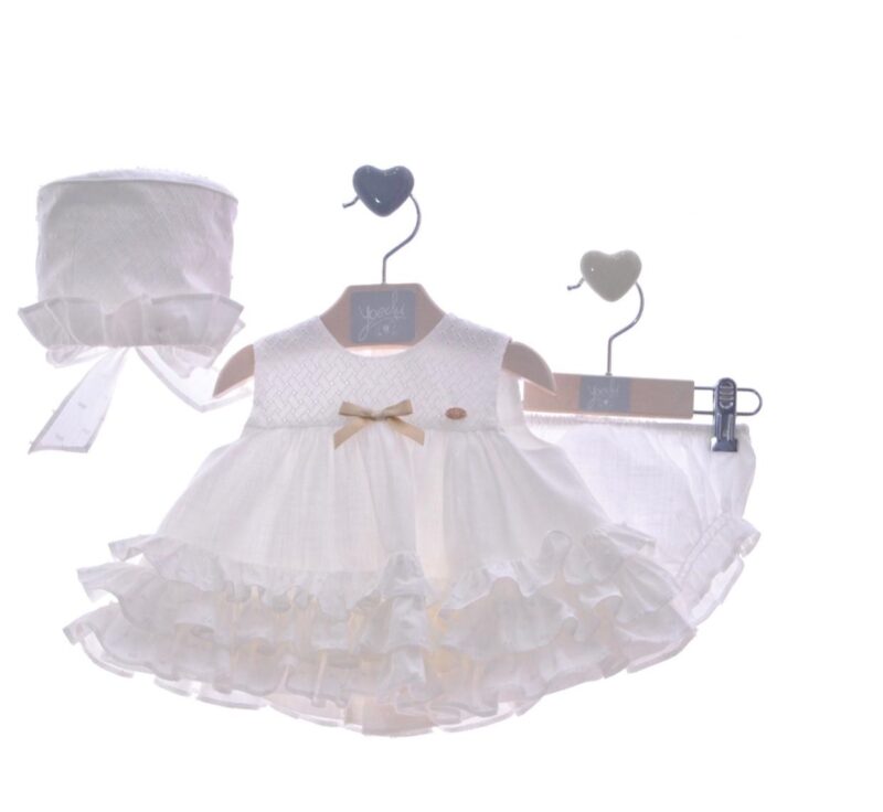 Rochiță cu bonetă ivory Dama de Noche