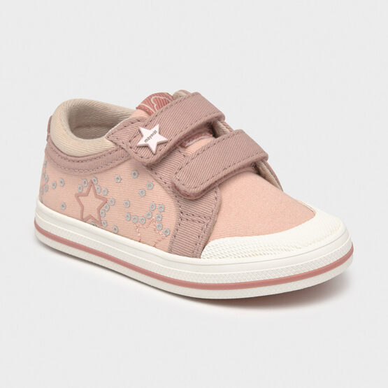 Pantofi sport roz din pânză cu steluțe, Mayoral