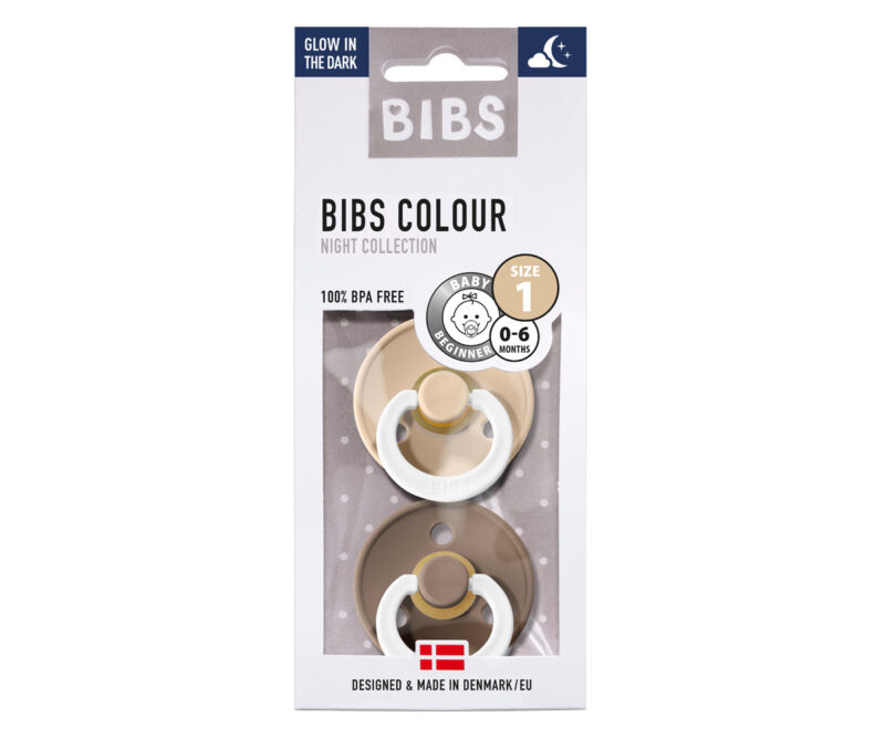 Set 2 suzete BIBS de noapte vanilla-dark oak - imagine 3