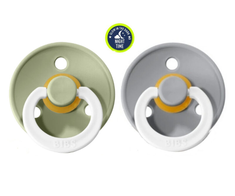 Set 2 suzete BIBS de noapte sage-cloud
