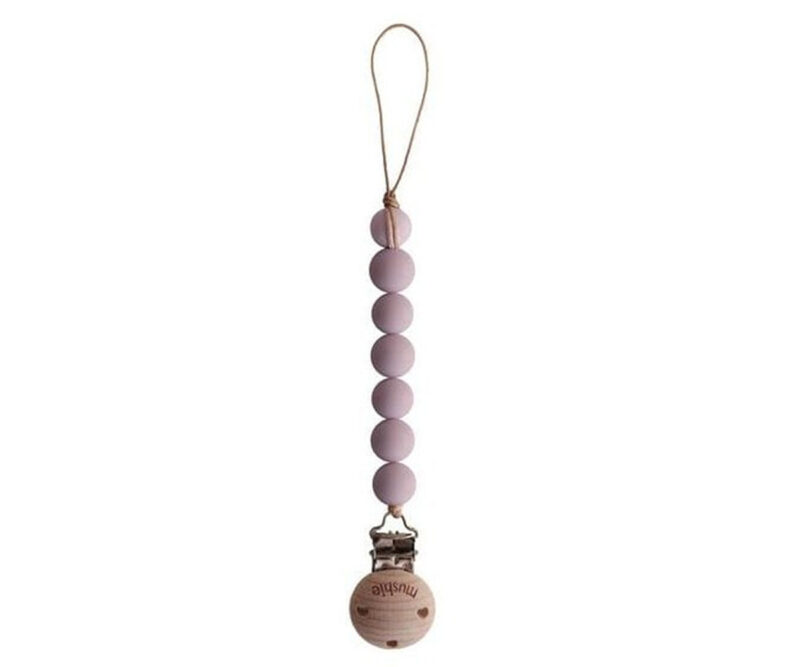 Lanț suzetă Mushie halo mauve