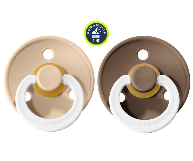 Set 2 suzete BIBS de noapte vanilla-dark oak