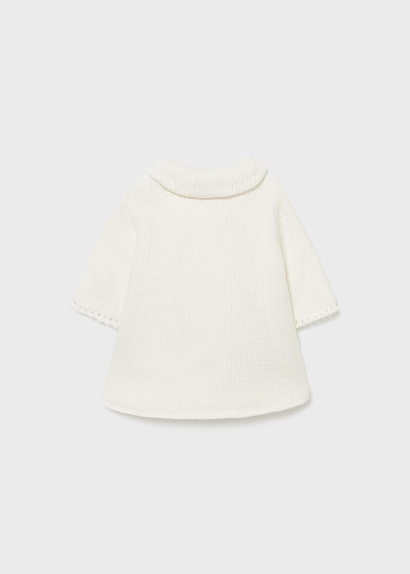Palton din tricot ivory cu căciuliță fetițe Mayoral - imagine 2