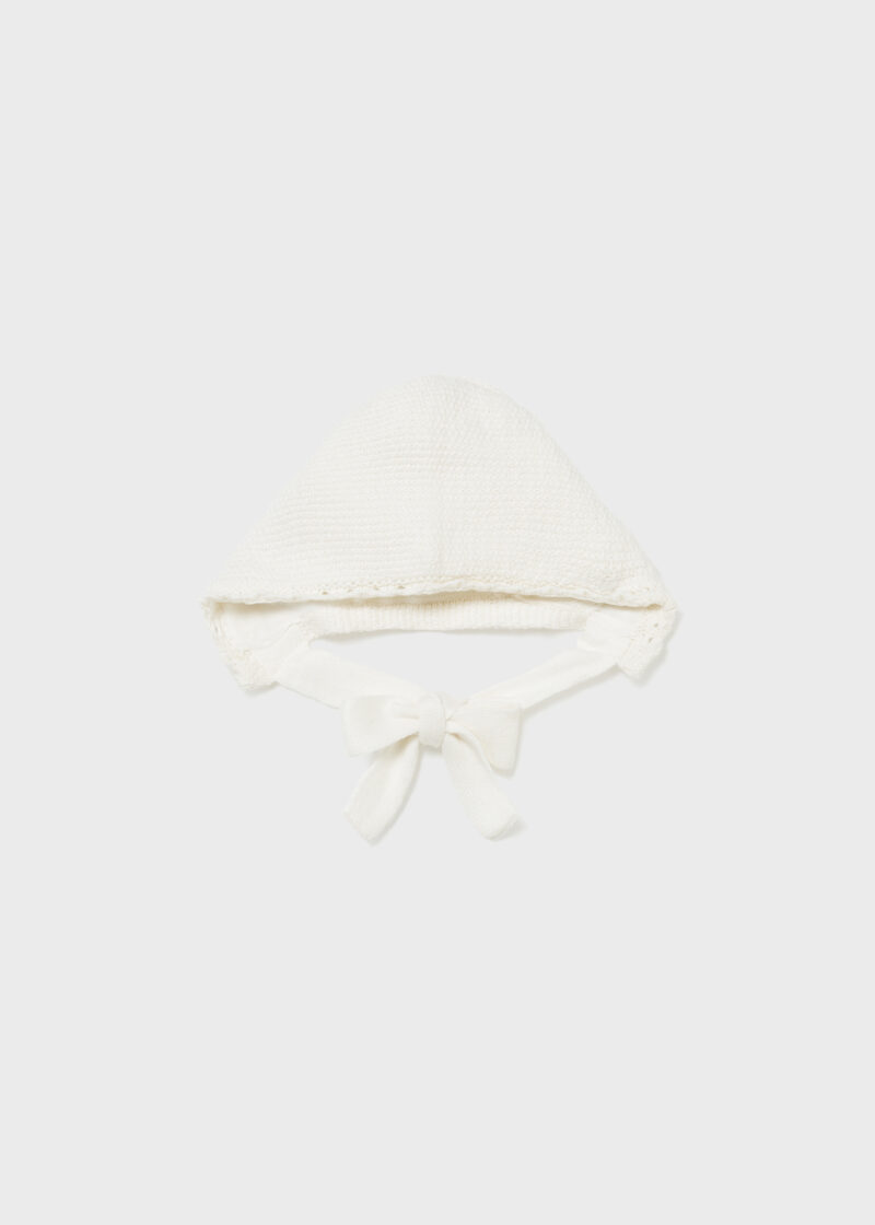 Palton din tricot ivory cu căciuliță fetițe Mayoral - imagine 3