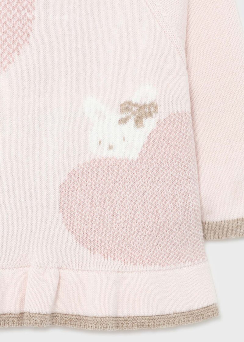 Set pantaloni cu botoșei roz-crem ECOFRIENDS din tricot Mayoral - imagine 3
