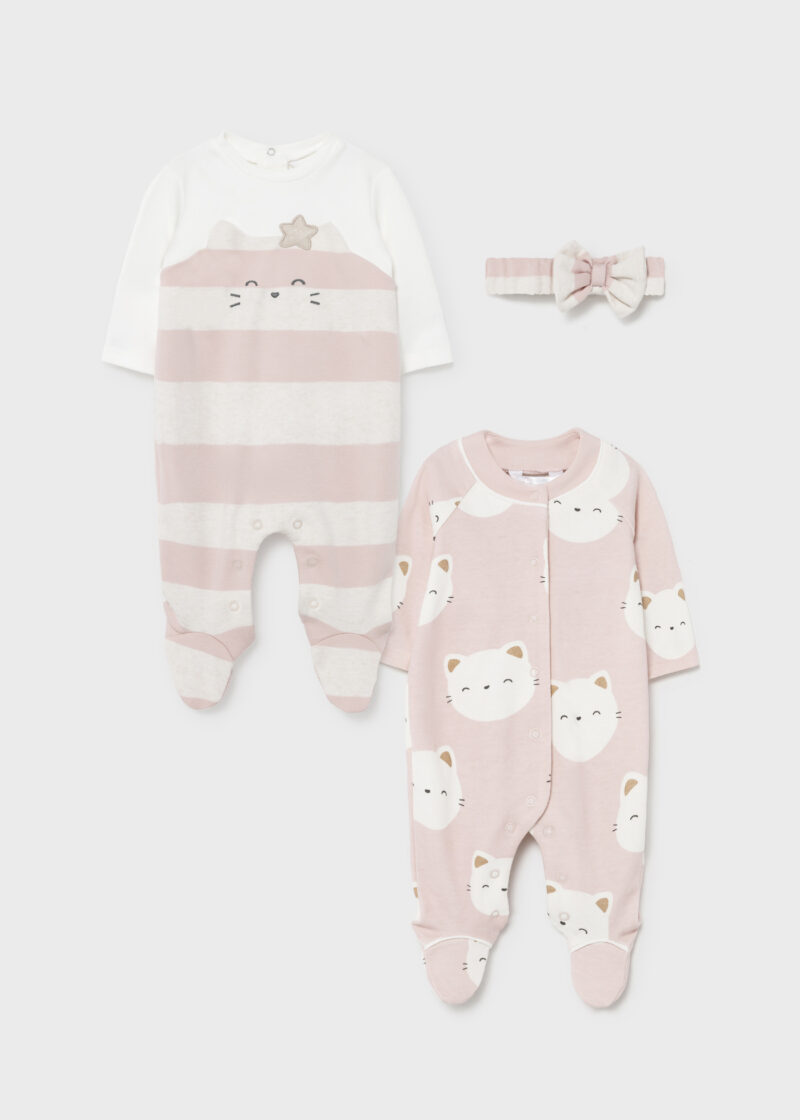 Set 2 pijamale dusty pink ECOFRIENDS cu bentiță Mayoral - imagine 2