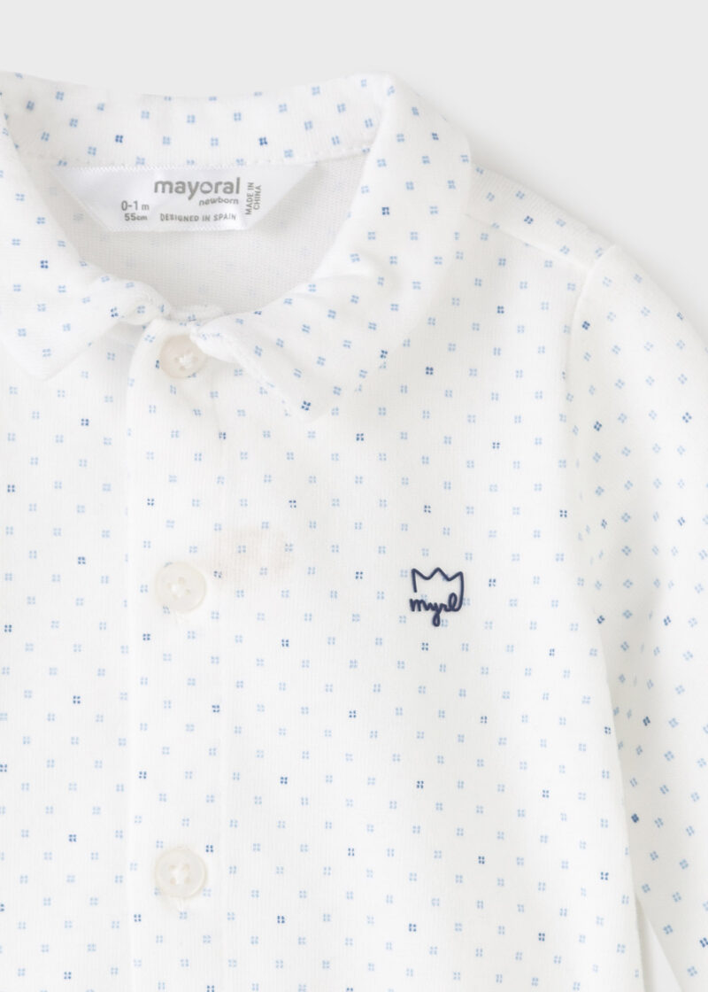 Body alb tip cămașă imprimeu ECOFRIENDS Mayoral - imagine 3