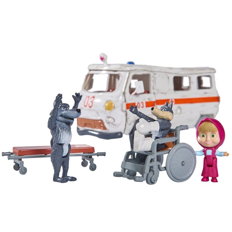 Mașina Simba Masha and the Bear Ambulance cu accesorii - imagine 2