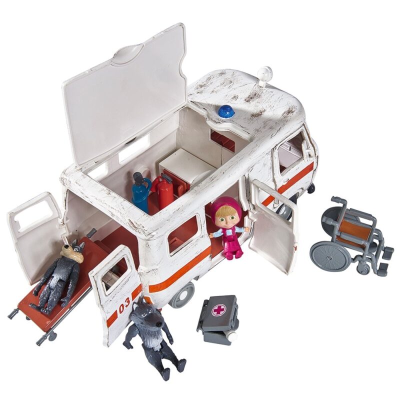 Mașina Simba Masha and the Bear Ambulance cu accesorii - imagine 3