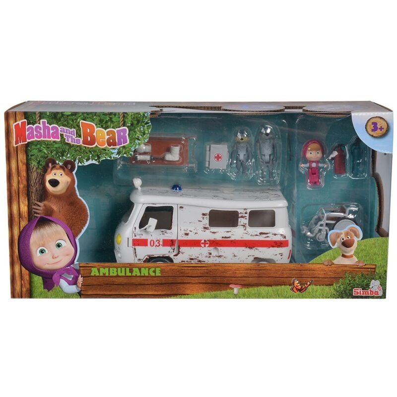 Mașina Simba Masha and the Bear Ambulance cu accesorii - imagine 8