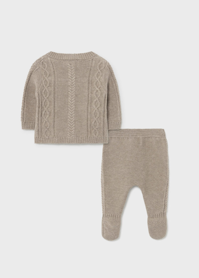 Set pantaloni cu botoșei ECOFRIENDS și căciulă cacao vig Mayoral - imagine 3