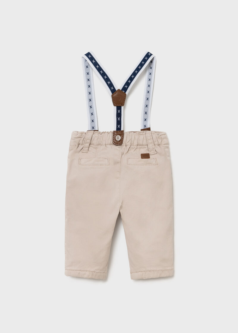 Pantaloni lungi crem cu bretele Mayoral - imagine 2
