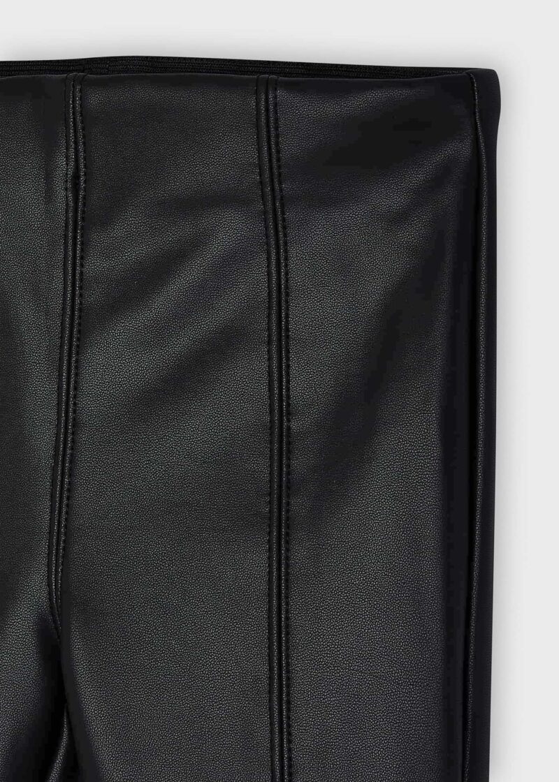 Leggings negri din piele ecologică fetițe Mayoral - imagine 4