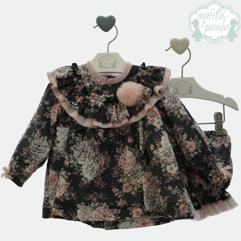 Compleu fetițe rosa negro PATTI