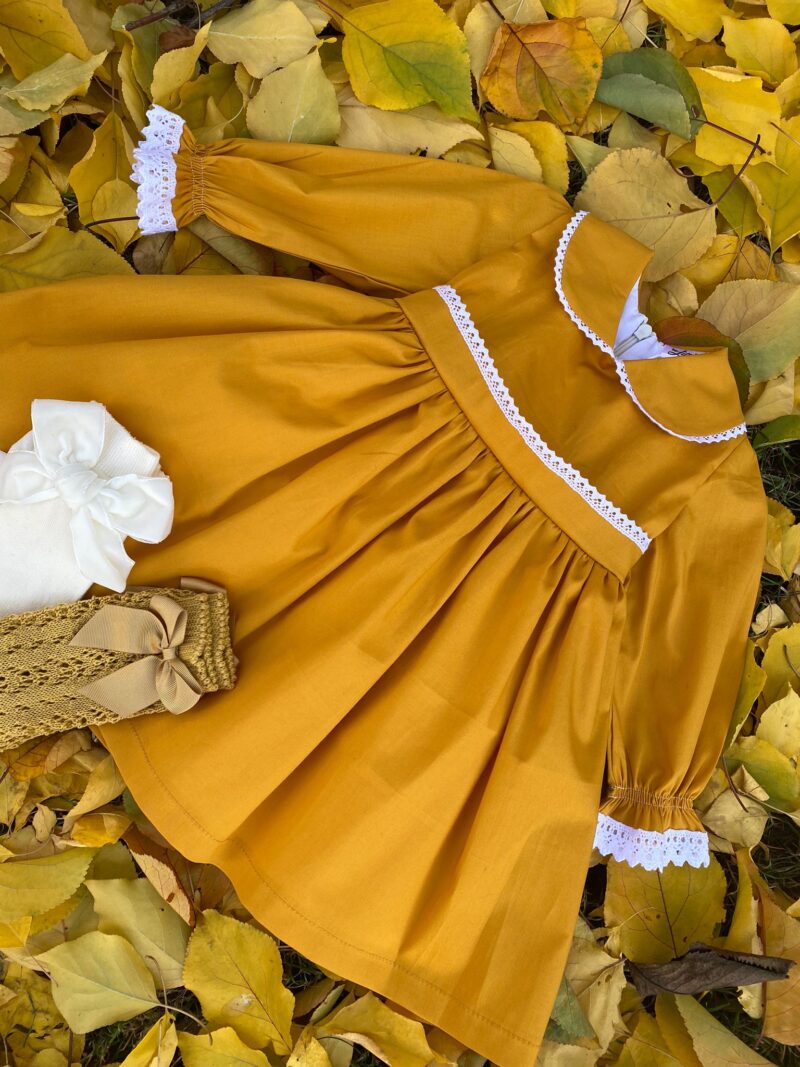 Rochiță muștarie Juliette -Little Rose
