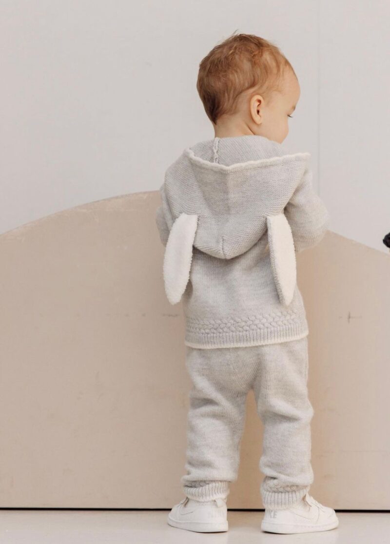 Compleu gri din tricot bunny - imagine 2
