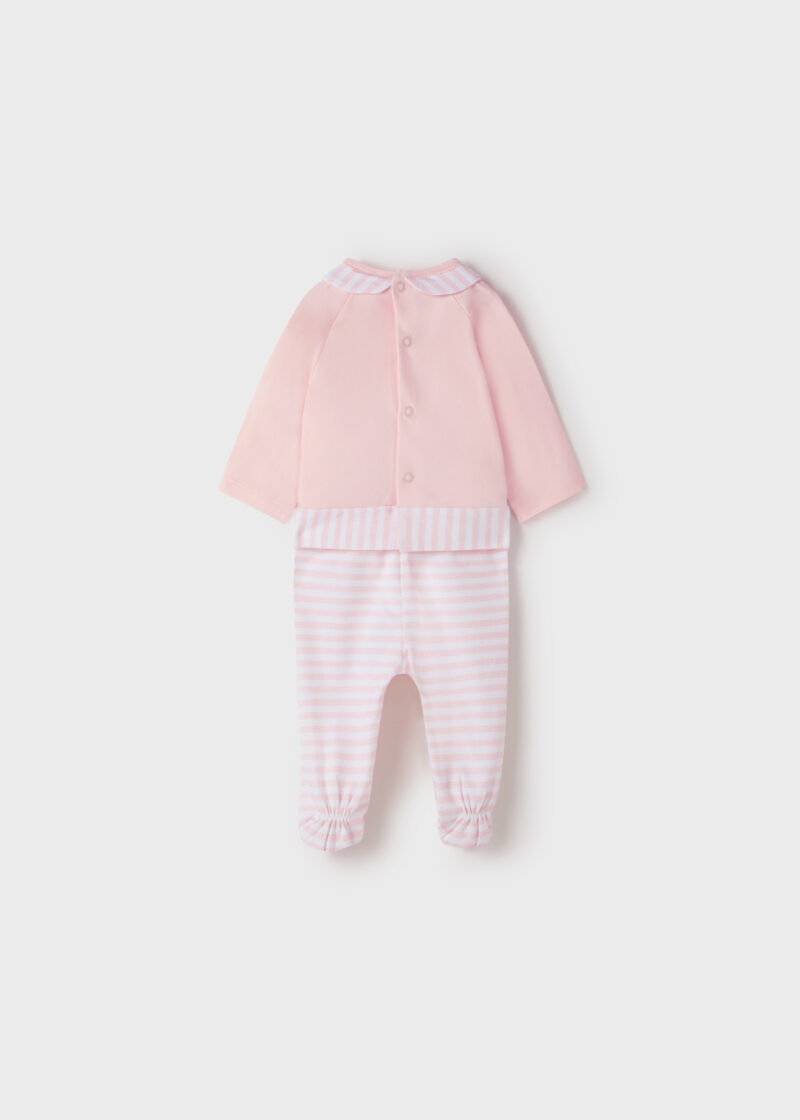 Set pantaloni cu botoșei rosa baby ECOFRIENDS new born fetițe Mayoral - imagine 2
