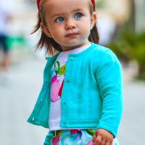 Cardigan turcoaz din tricot basic ECOFRIENDS bebe fetiță Mayoral