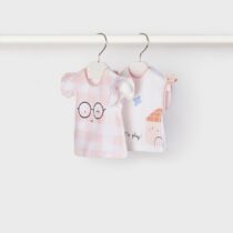 Set 2 tricouri ECOFRIENDS mânecă scurtă nou-născut fetițe Mayoral