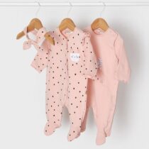 Set 2 pijamale și bentiță pale blush ECOFRIENDS nou născut fetițe Mayoral