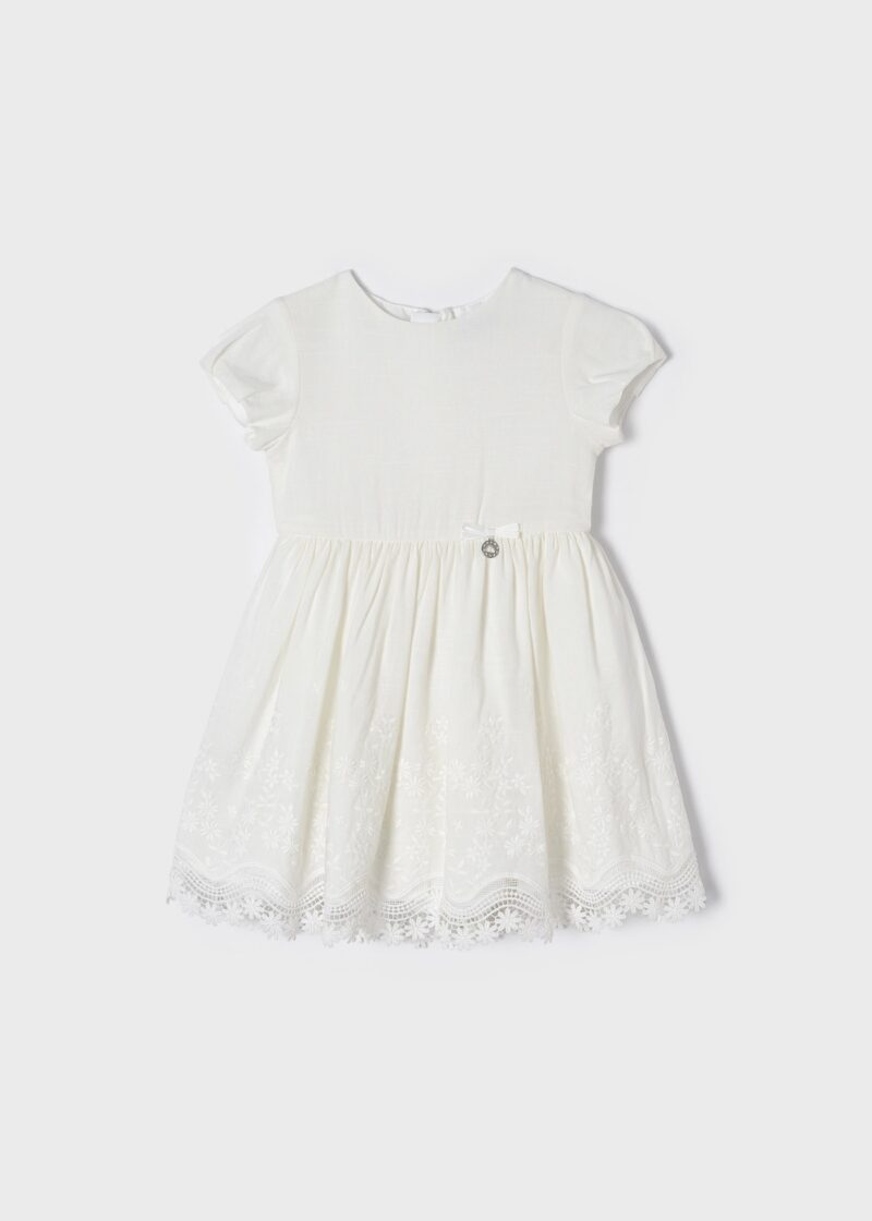Rochie ivory din in brodată Mayoral - imagine 2