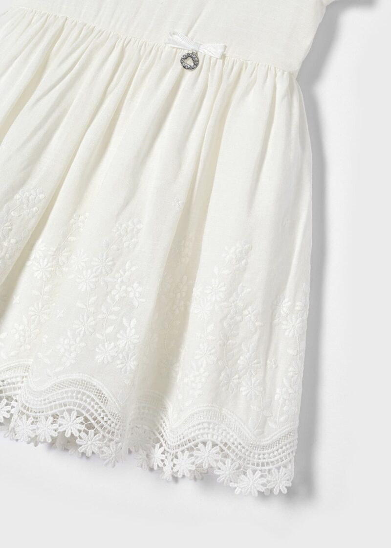 Rochie ivory din in brodată Mayoral - imagine 4
