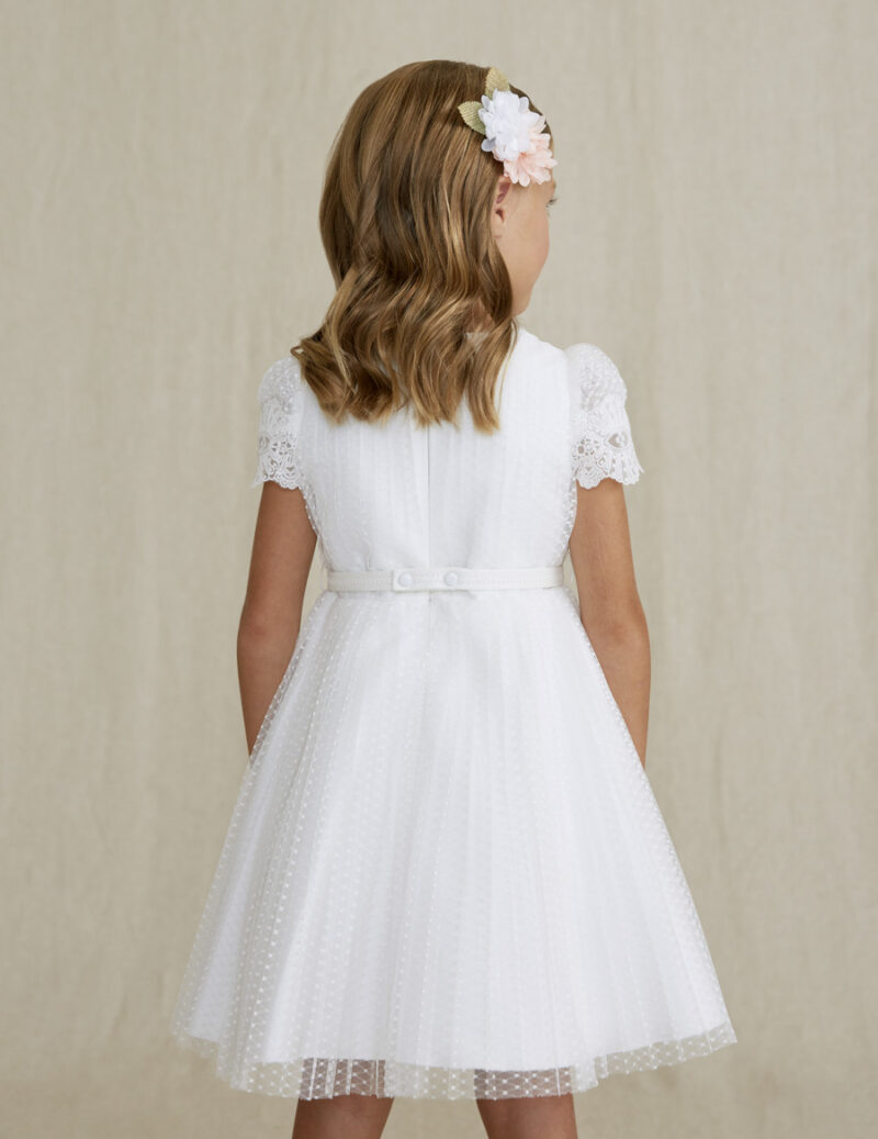 Rochie tulle plisată albă Abel & Lula - imagine 3