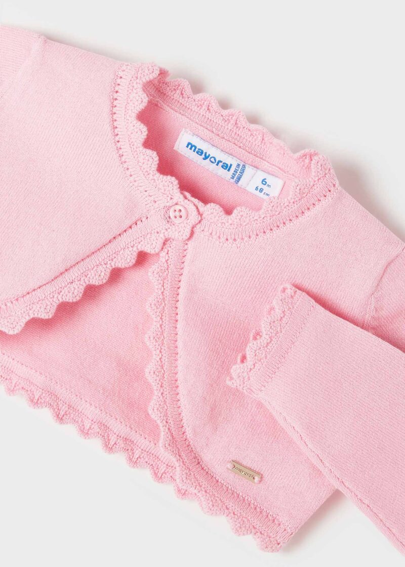 Cardigan rosa din tricot ECOFRIENDS bebe fetiță Mayoral - imagine 3