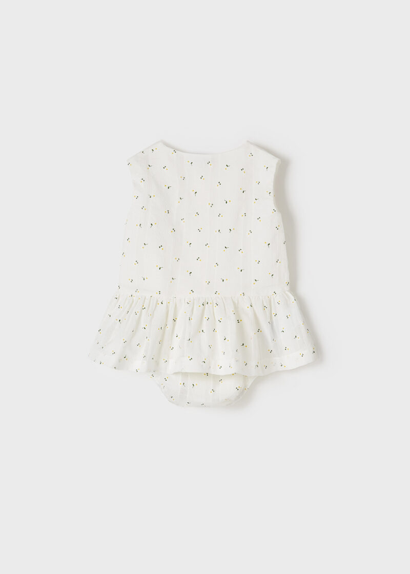 Rochie albă imprimeu flori bebe Mayoral - imagine 2