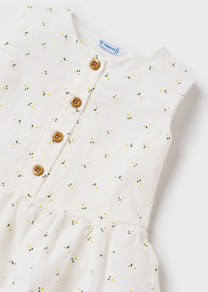 Rochie albă imprimeu flori bebe Mayoral - imagine 3