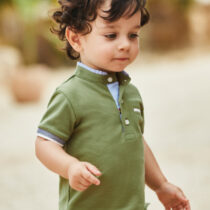 Polo verde guler tunică mânecă scurtă ECOFRIENDS bebe băiat Mayoral