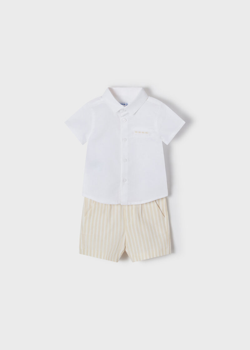 Set crem cu bermude elegante bebe băiat Mayoral - imagine 2