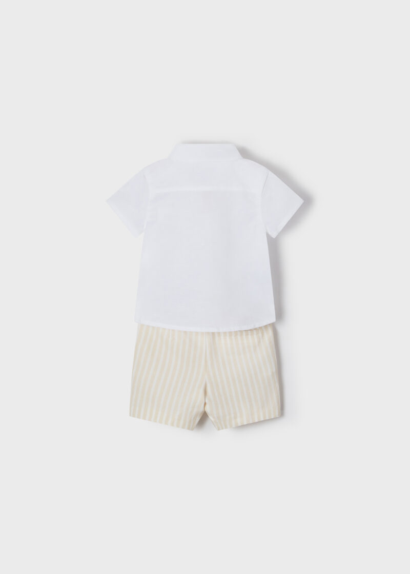 Set crem cu bermude elegante bebe băiat Mayoral - imagine 3