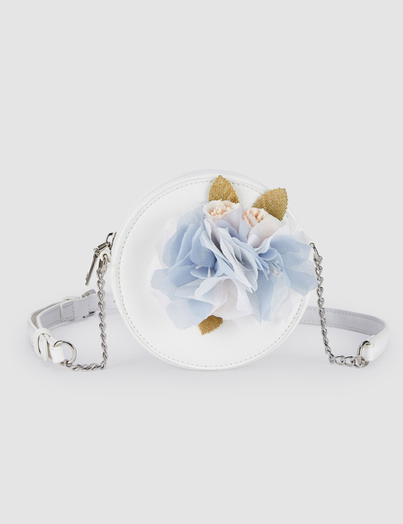 Geantă albă buchet flori blue Abel & Lula - imagine 2
