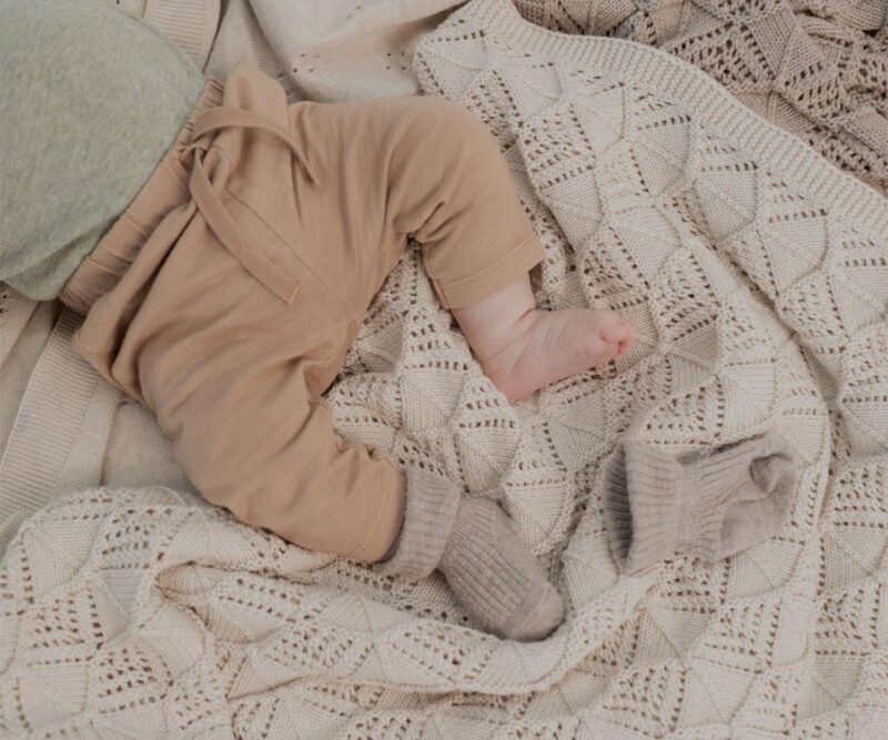 Paturica tricot bumbac organic, ivory ,Bibs - imagine 2