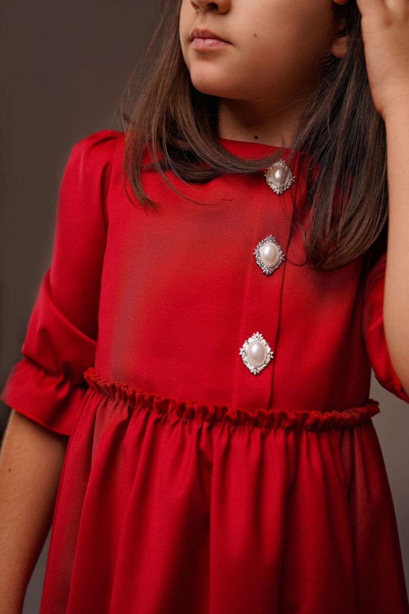 Rochie Perla Red, Little Rose - imagine 2