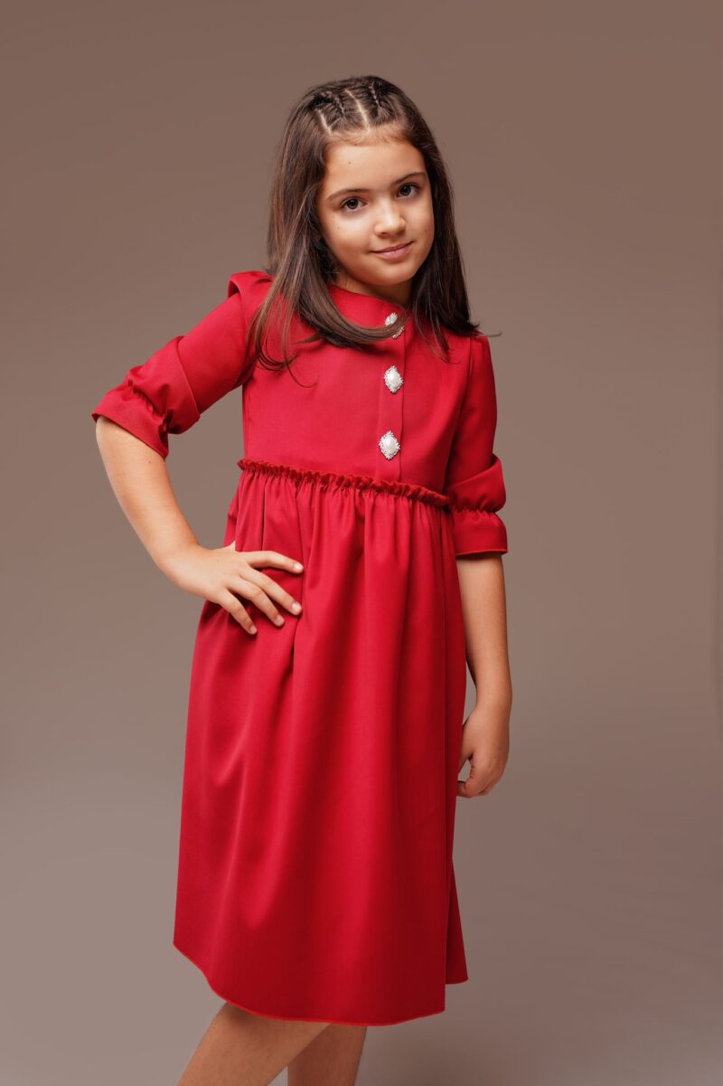 Rochie Perla Red, Little Rose - imagine 3