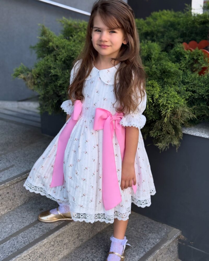 Rochie Miranda din bumbac brodat ,Little Rose - imagine 3