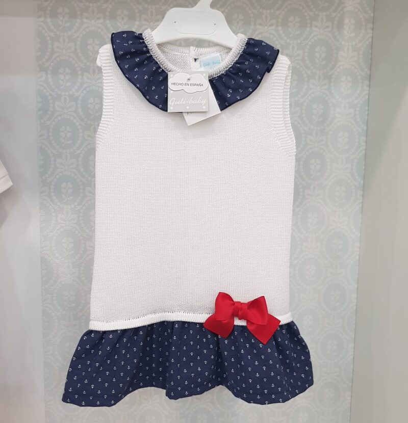 Rochita alb-bleumarin cu funda rosie